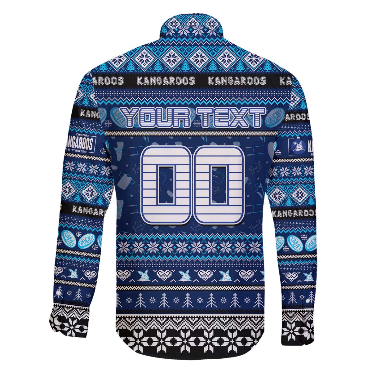 Personalized Kangaroos Rugby Xmas Family Matching Off The Shoulder Long Sleeve Dress and Hawaiian Shirt Australia AFL Mascot