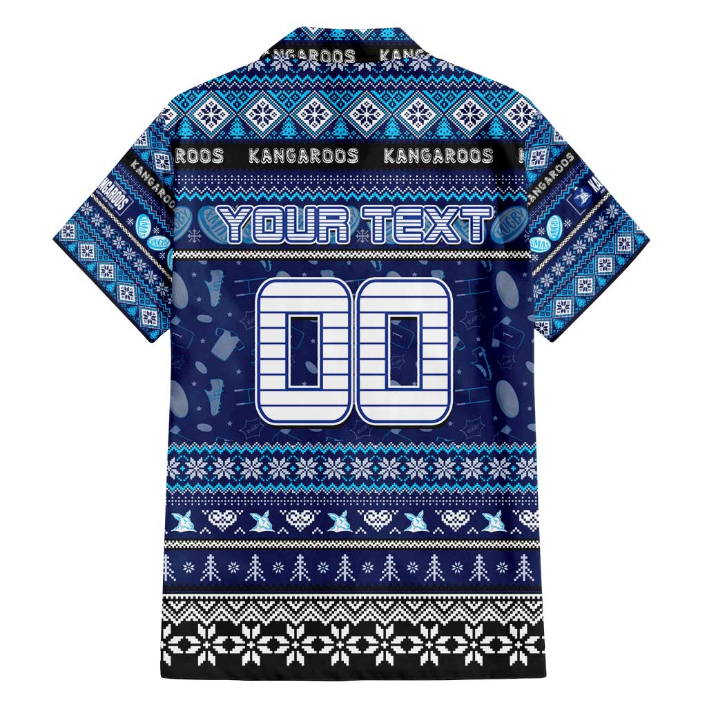 Personalized Kangaroos Rugby Xmas Family Matching Off Shoulder Maxi Dress and Hawaiian Shirt Australia AFL Mascot