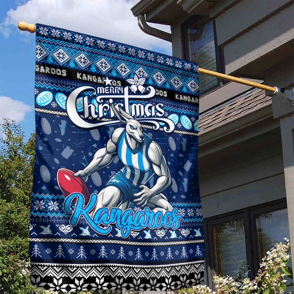 Kangaroos Football Xmas Garden Flag Australia AFL Mascot - Vibe Hoodie Shop