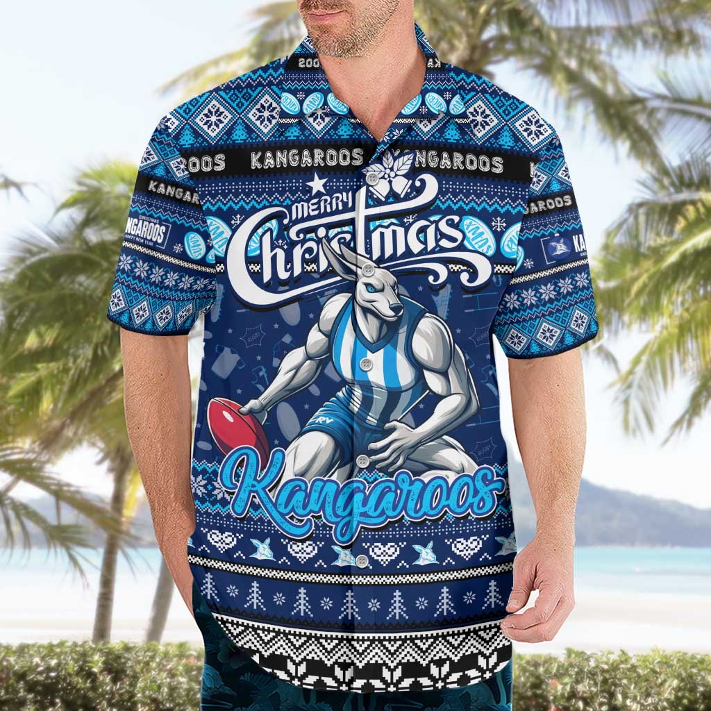 Personalized Kangaroos Football Xmas Hawaiian Shirt Australia AFL Mascot - Vibe Hoodie Shop