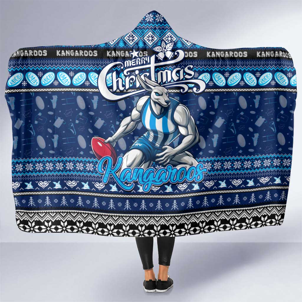 Kangaroos Football Xmas Hooded Blanket Australia AFL Mascot