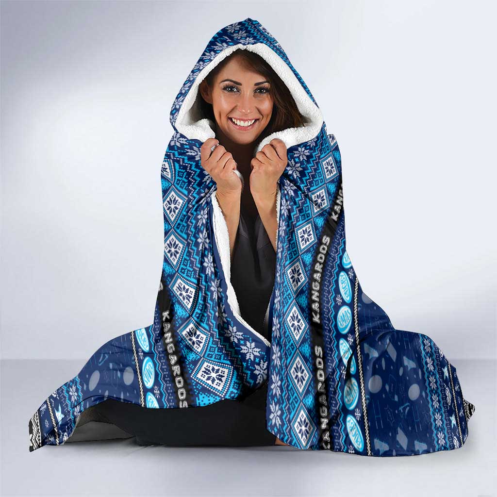 Kangaroos Football Xmas Hooded Blanket Australia AFL Mascot