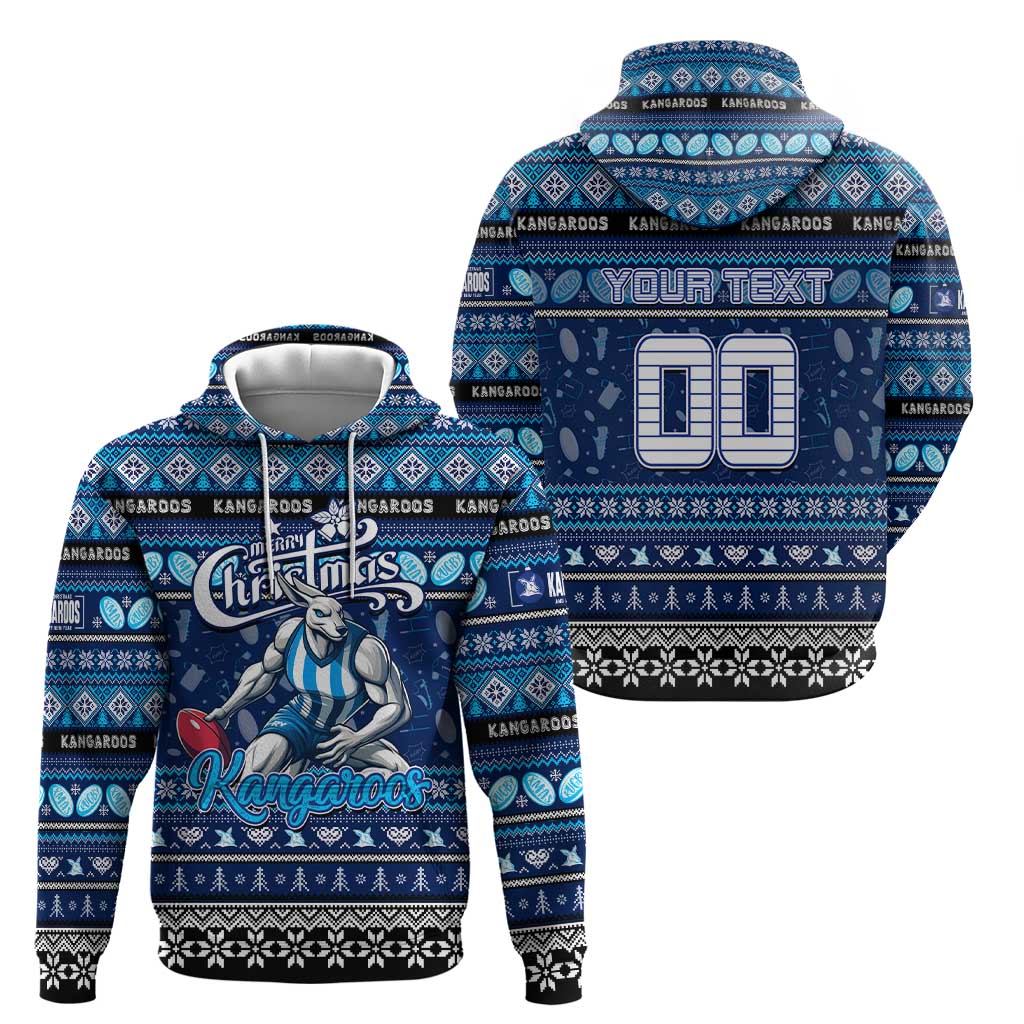 Personalized Kangaroos Football Xmas Hoodie Australia AFL Mascot - Vibe Hoodie Shop
