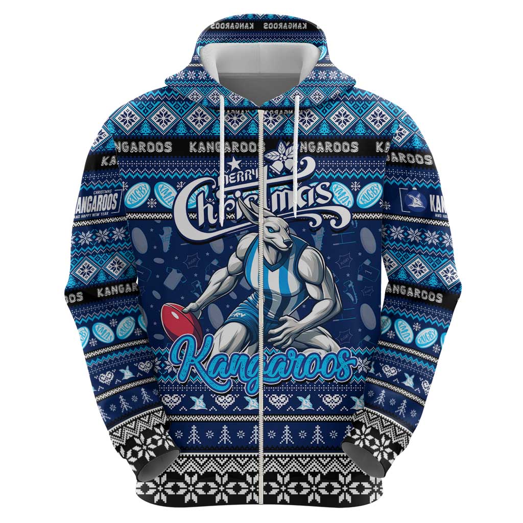 Personalized Kangaroos Football Xmas Hoodie Australia AFL Mascot - Vibe Hoodie Shop