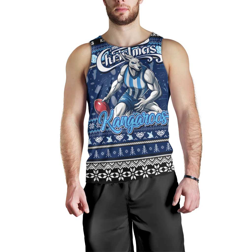 Personalized Kangaroos Football Xmas Men Tank Top Australia AFL Mascot - Vibe Hoodie Shop