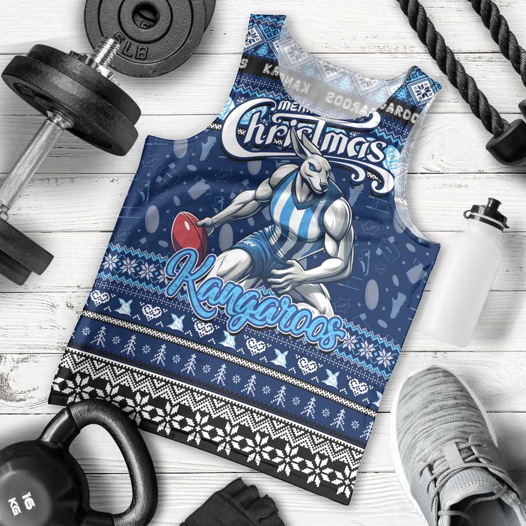 Personalized Kangaroos Football Xmas Men Tank Top Australia AFL Mascot - Vibe Hoodie Shop