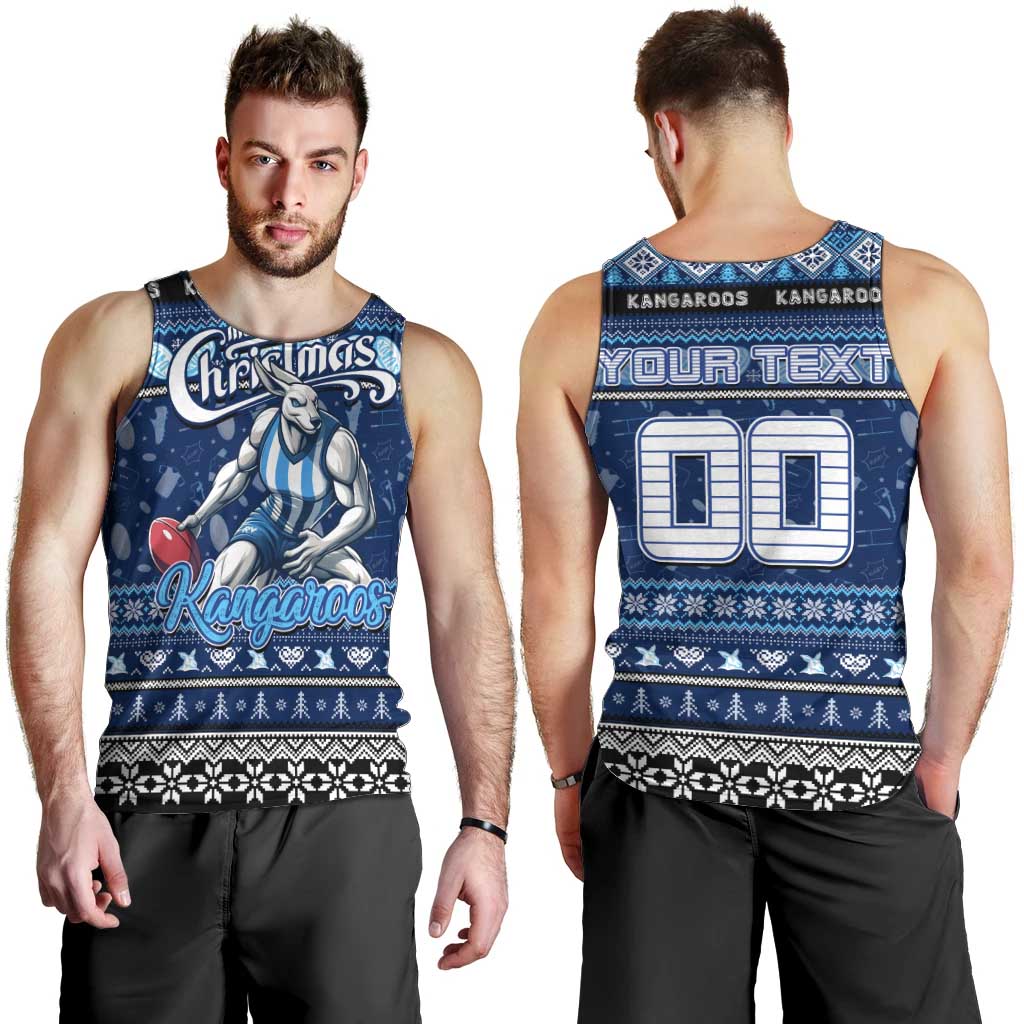 Personalized Kangaroos Football Xmas Men Tank Top Australia AFL Mascot - Vibe Hoodie Shop