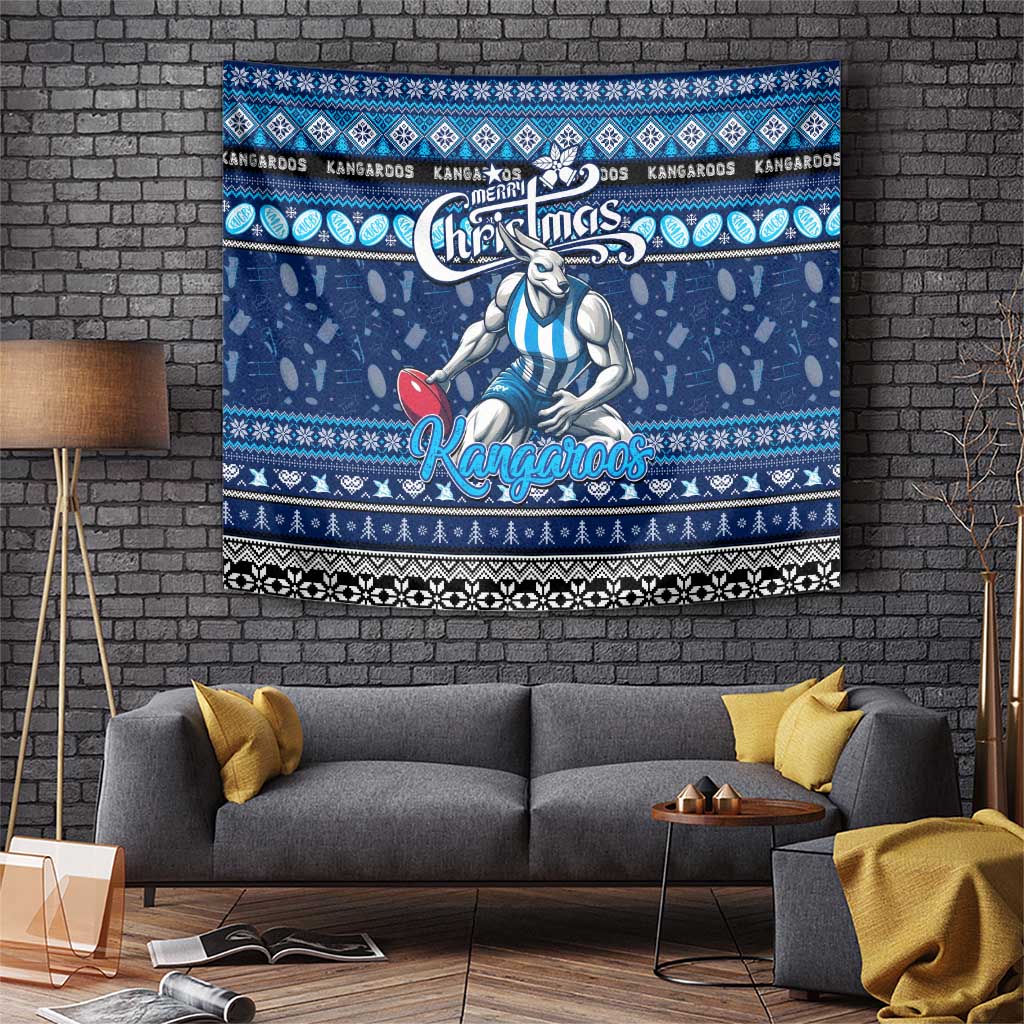 Kangaroos Football Xmas Tapestry Australia AFL Mascot - Vibe Hoodie Shop