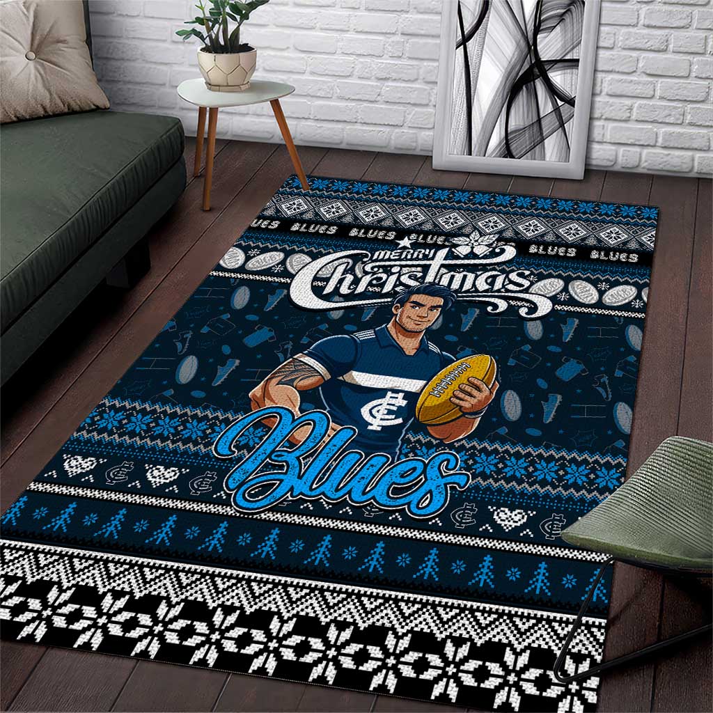 Blues Football Xmas Area Rug Australia AFL Mascot - Vibe Hoodie Shop