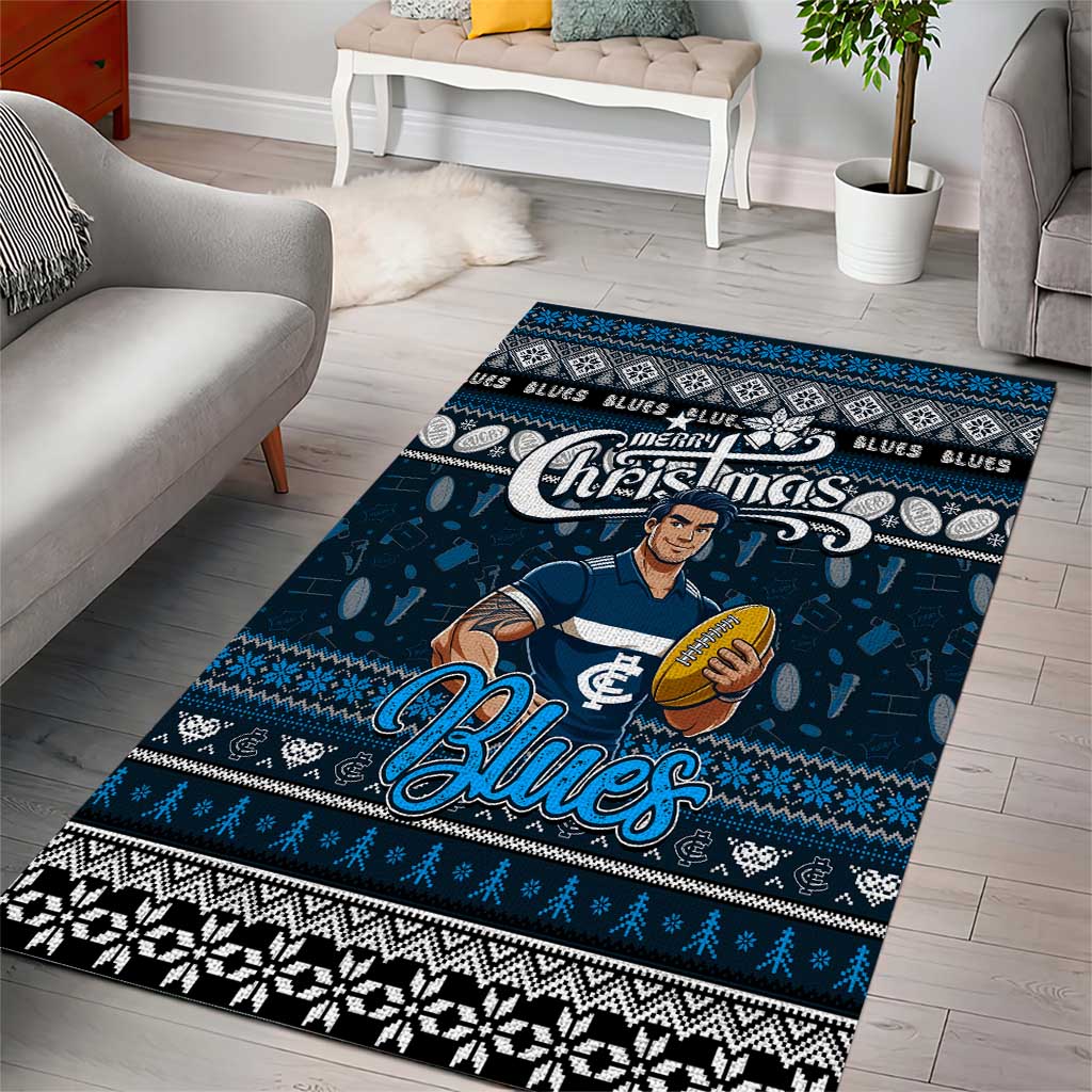 Blues Football Xmas Area Rug Australia AFL Mascot - Vibe Hoodie Shop