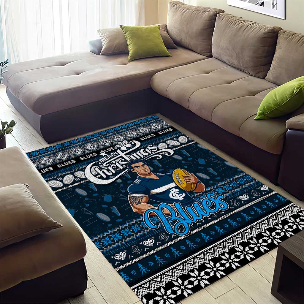 Blues Football Xmas Area Rug Australia AFL Mascot - Vibe Hoodie Shop