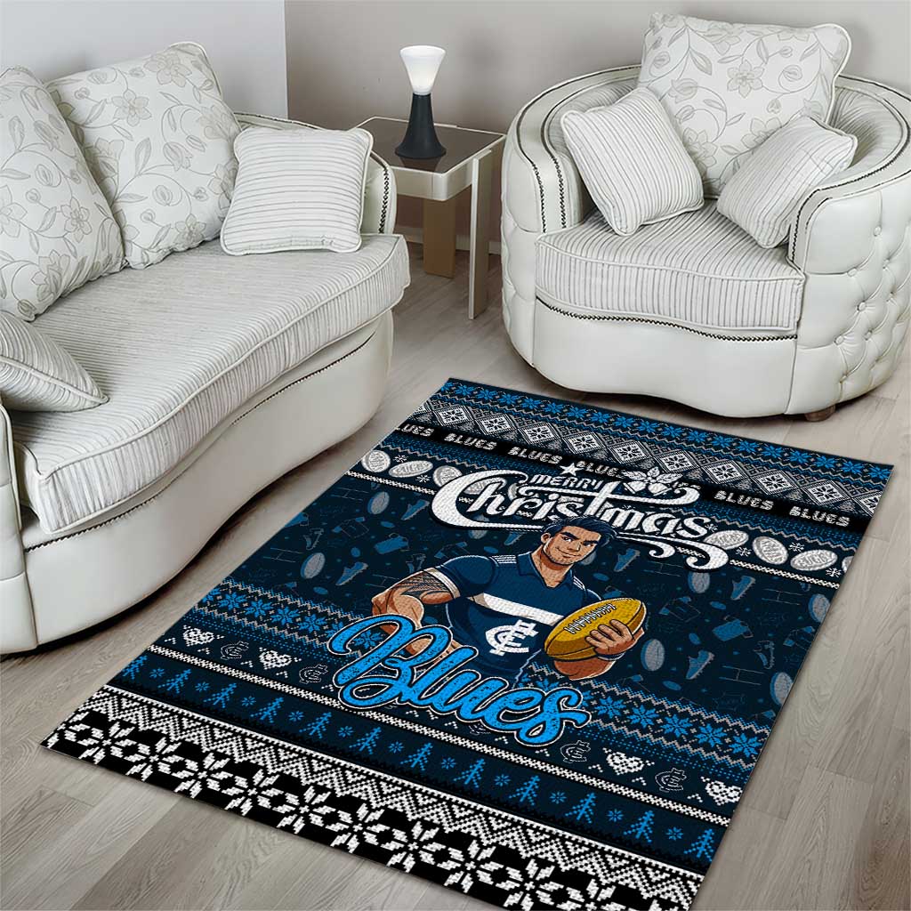 Blues Football Xmas Area Rug Australia AFL Mascot - Vibe Hoodie Shop