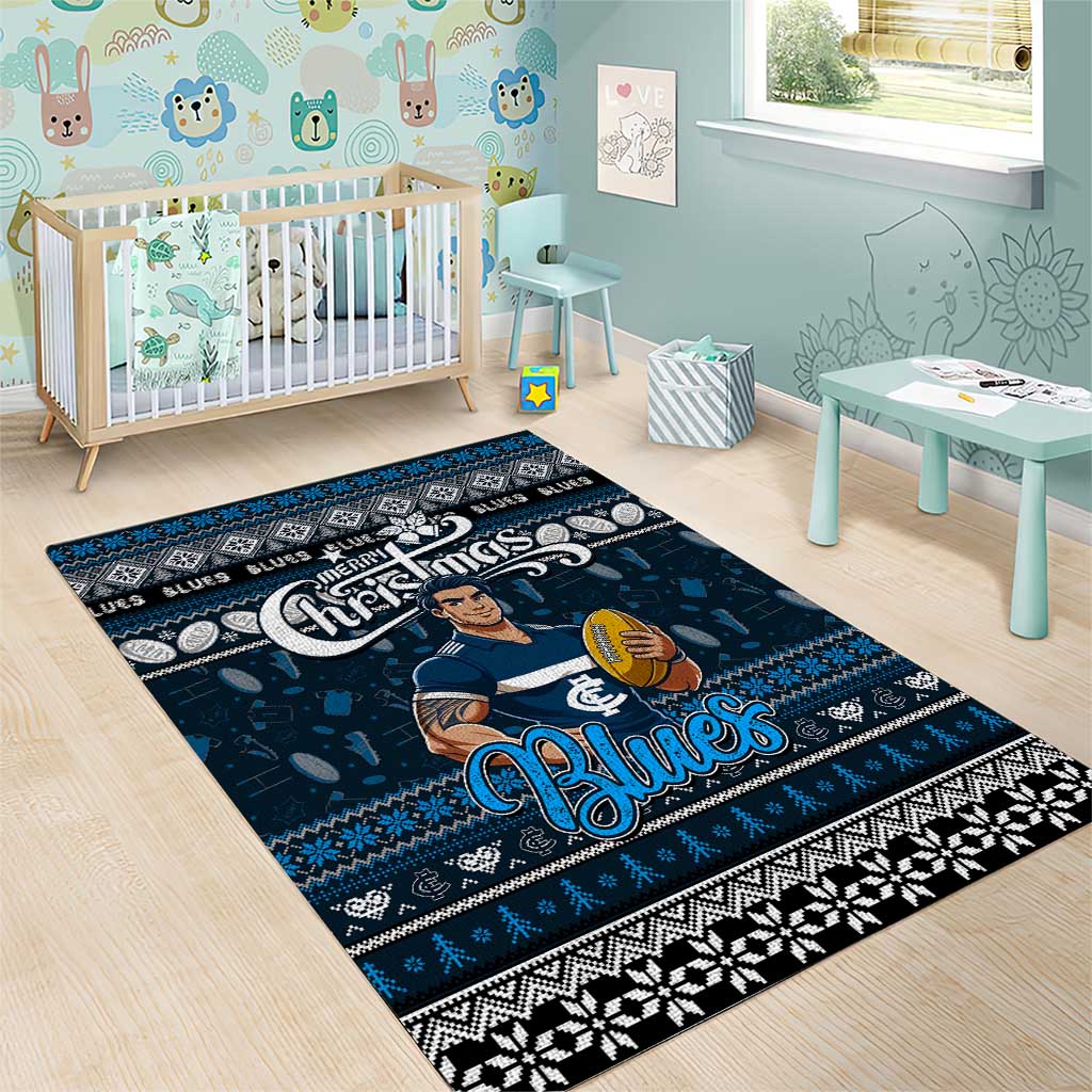 Blues Football Xmas Area Rug Australia AFL Mascot - Vibe Hoodie Shop