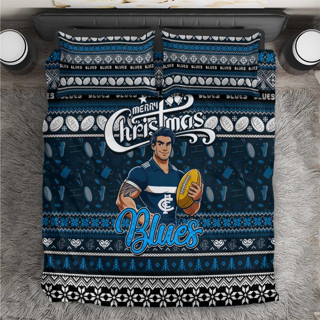 Blues Football Xmas Bedding Set Australia AFL Mascot - Vibe Hoodie Shop