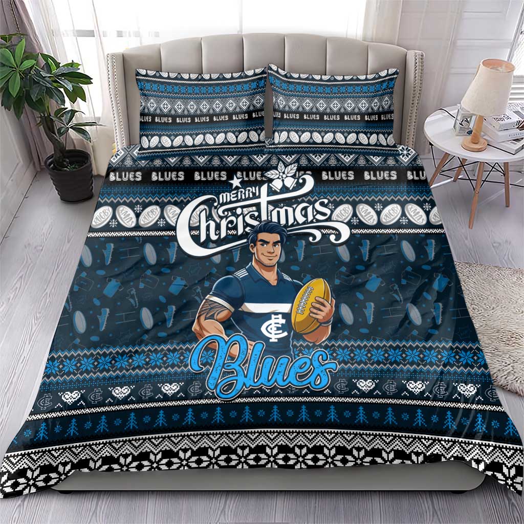 Blues Football Xmas Bedding Set Australia AFL Mascot - Vibe Hoodie Shop