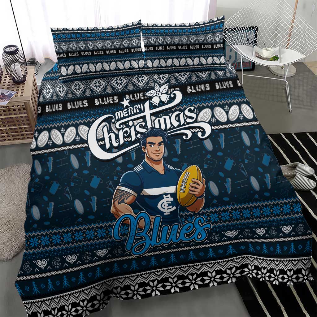 Blues Football Xmas Bedding Set Australia AFL Mascot - Vibe Hoodie Shop