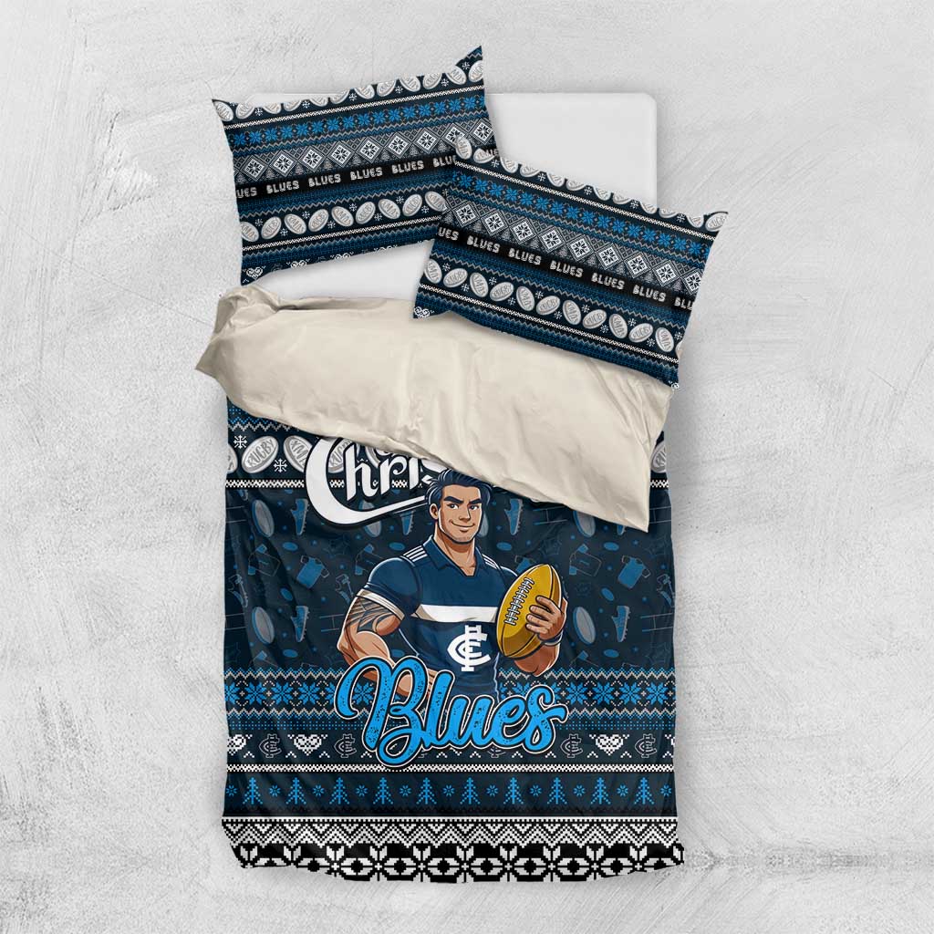 Blues Football Xmas Bedding Set Australia AFL Mascot - Vibe Hoodie Shop