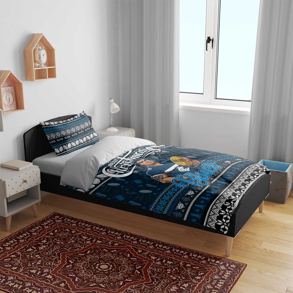Blues Football Xmas Bedding Set Australia AFL Mascot - Vibe Hoodie Shop