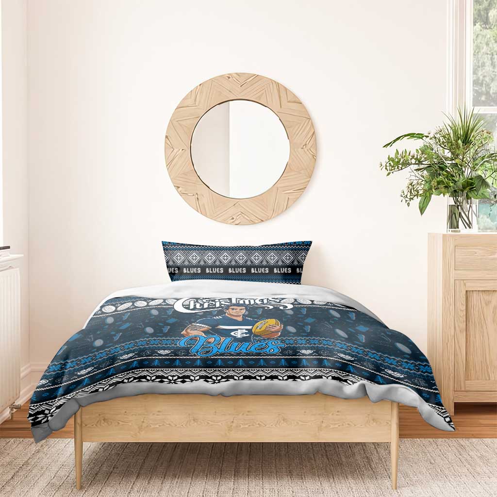 Blues Football Xmas Bedding Set Australia AFL Mascot - Vibe Hoodie Shop