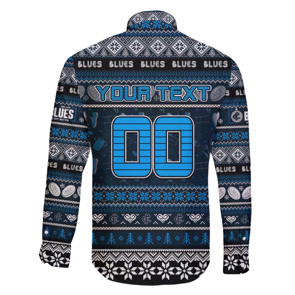Personalized Blues Rugby Xmas Family Matching Puletasi and Hawaiian Shirt Australia AFL Mascot