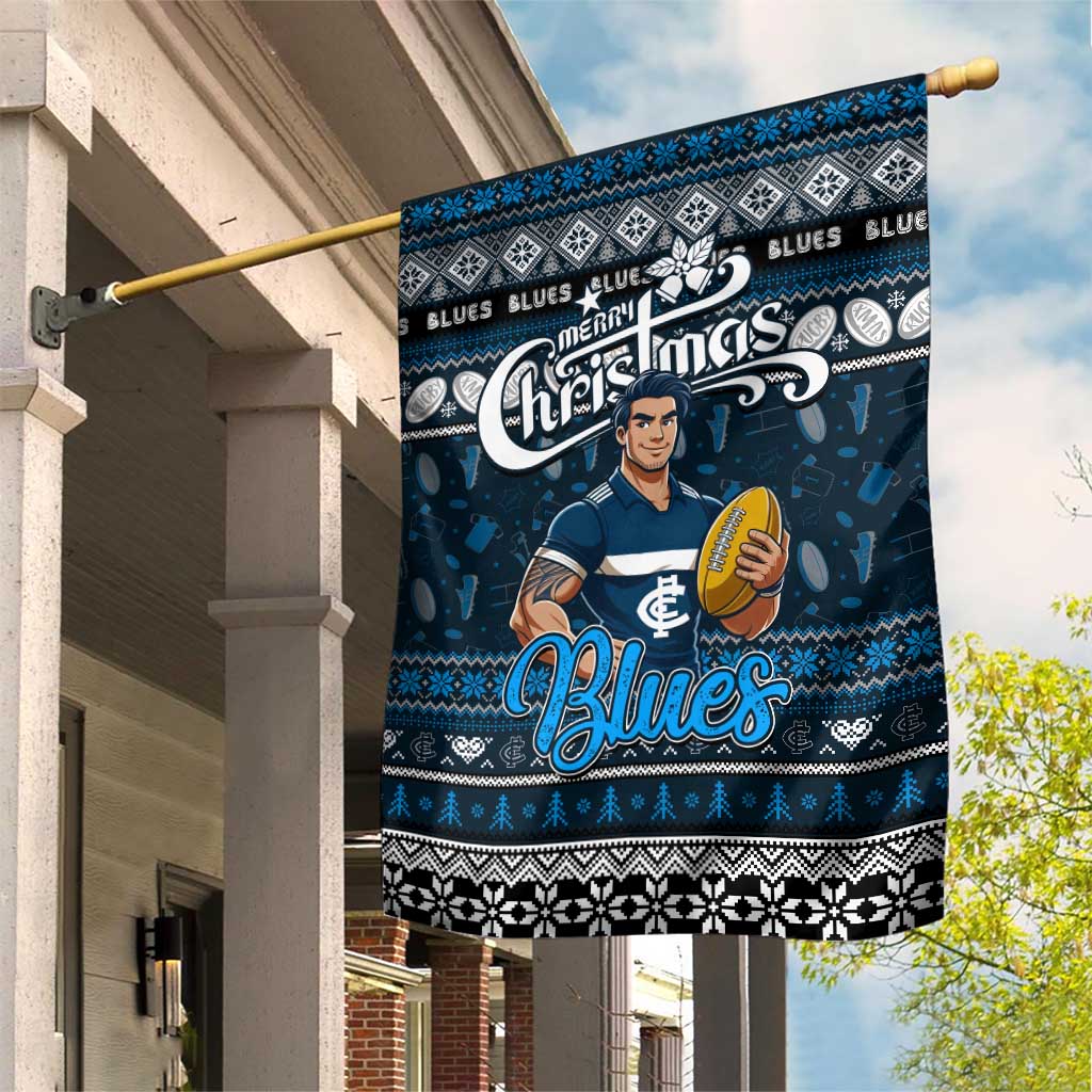Blues Football Xmas Garden Flag Australia AFL Mascot - Vibe Hoodie Shop