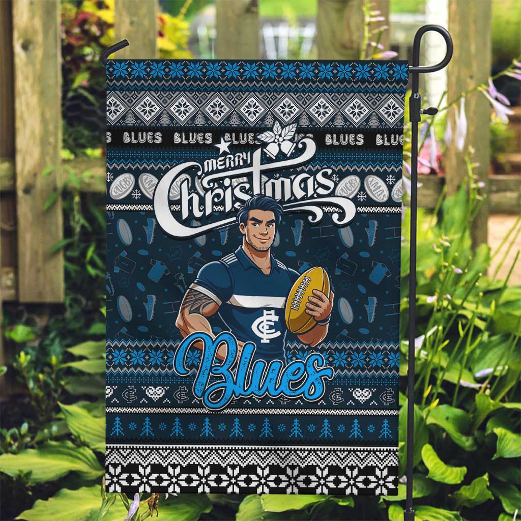 Blues Football Xmas Garden Flag Australia AFL Mascot - Vibe Hoodie Shop