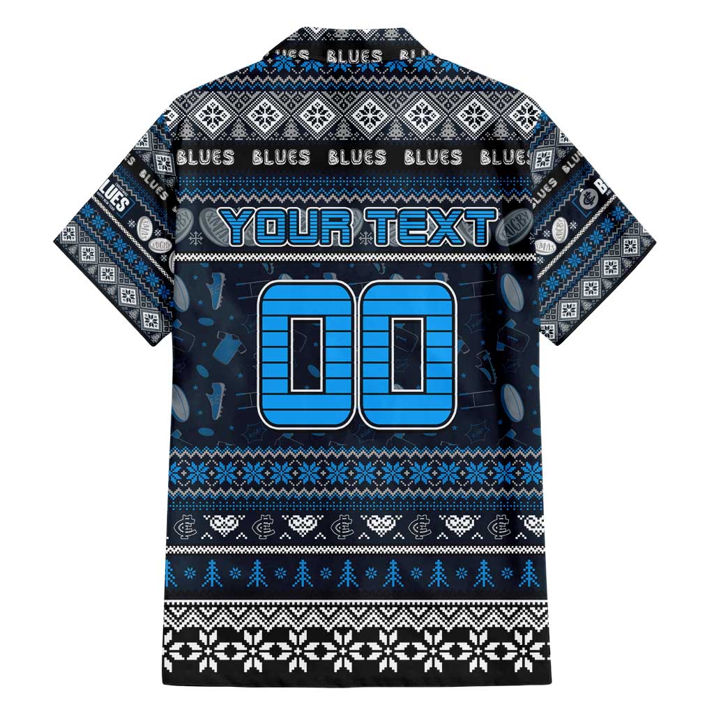 Personalized Blues Football Xmas Hawaiian Shirt Australia AFL Mascot - Vibe Hoodie Shop