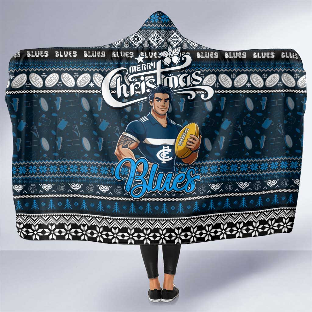 Blues Football Xmas Hooded Blanket Australia AFL Mascot