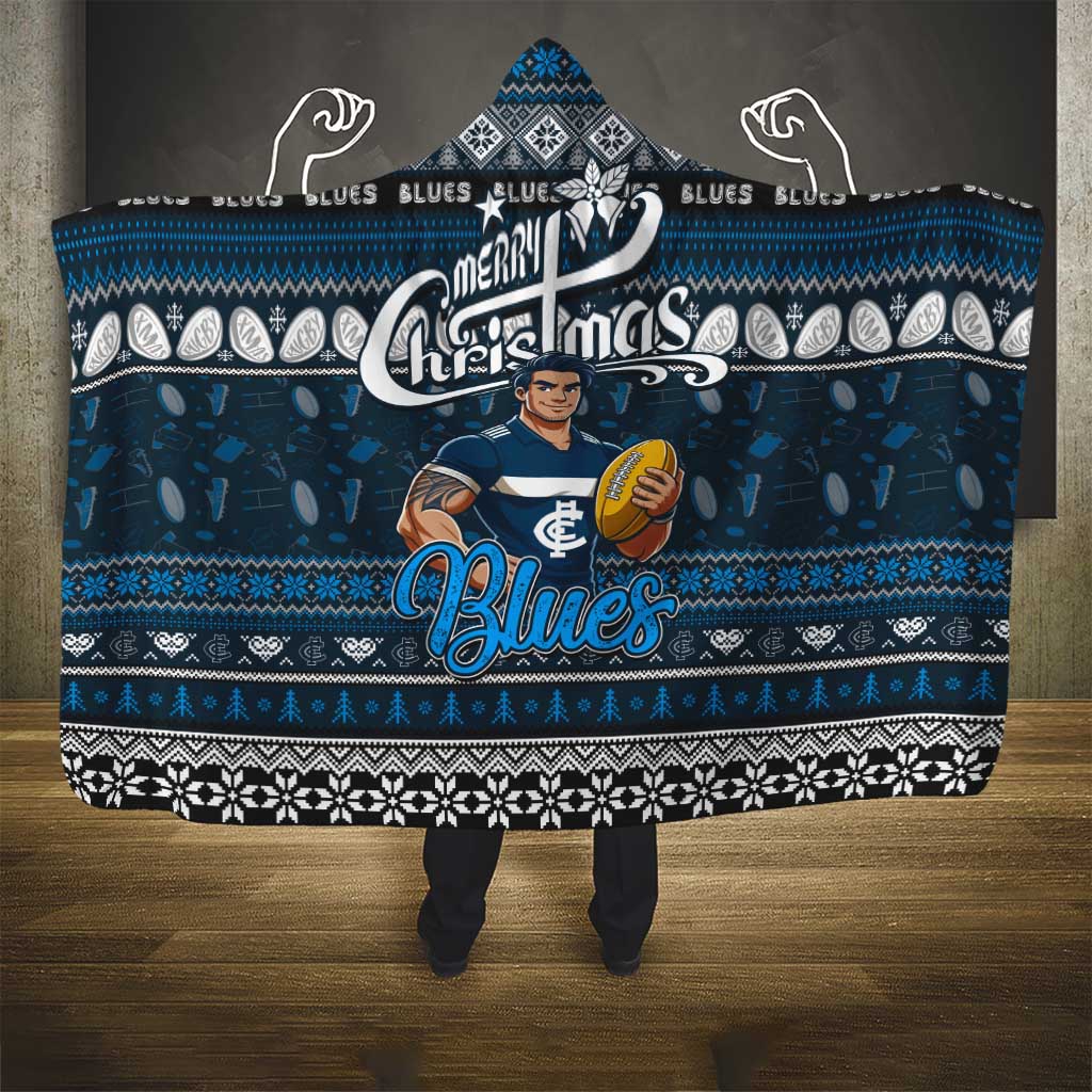 Blues Football Xmas Hooded Blanket Australia AFL Mascot