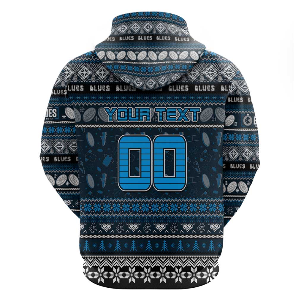 Personalized Blues Football Xmas Hoodie Australia AFL Mascot - Vibe Hoodie Shop