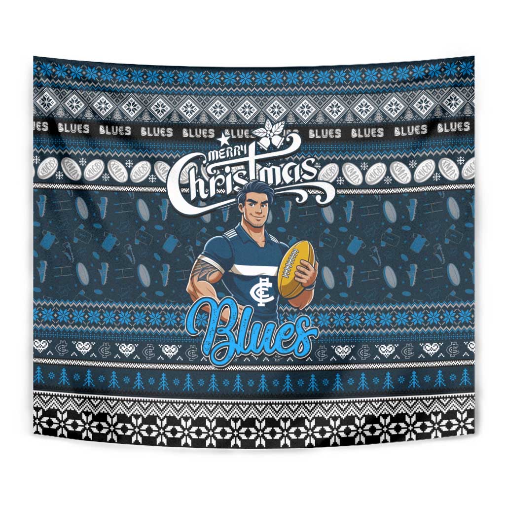 Blues Football Xmas Tapestry Australia AFL Mascot - Vibe Hoodie Shop