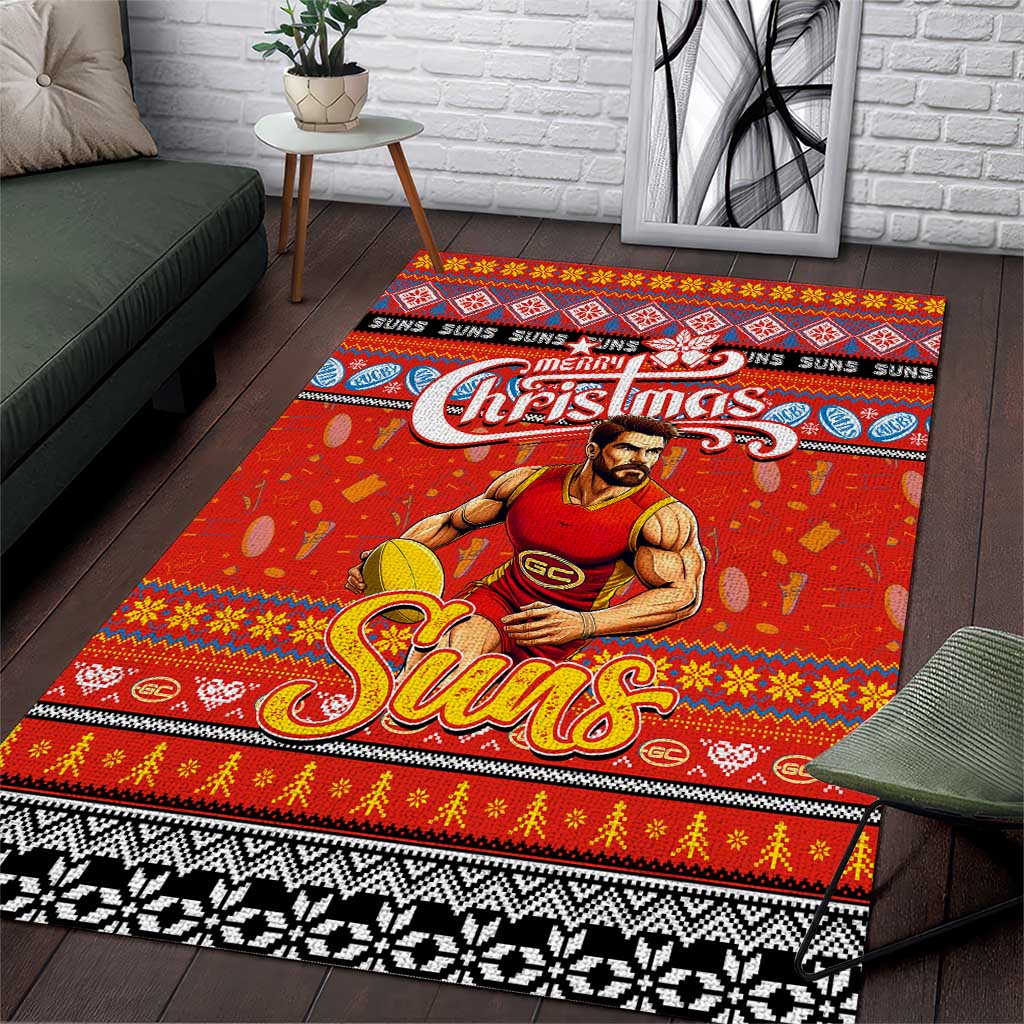 Suns Football Xmas Area Rug Australia AFL Mascot - Vibe Hoodie Shop