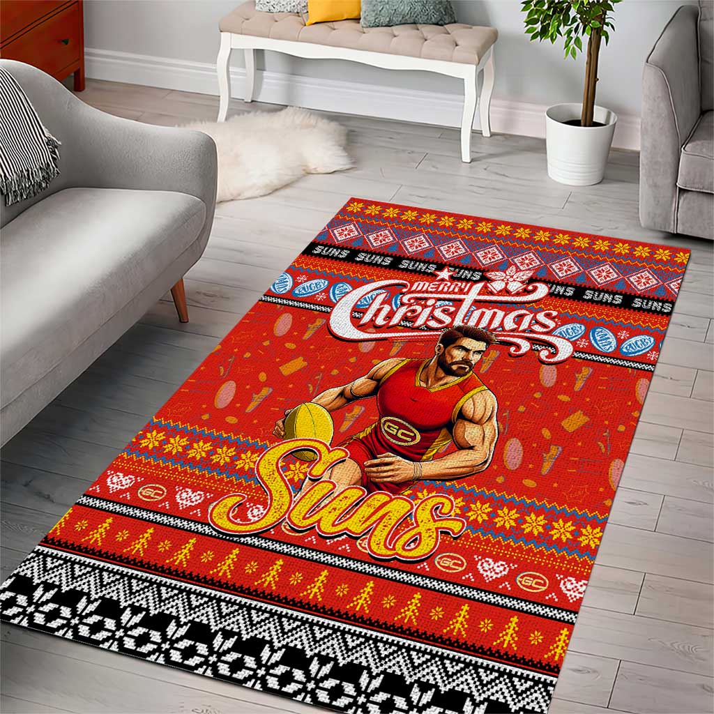 Suns Football Xmas Area Rug Australia AFL Mascot - Vibe Hoodie Shop