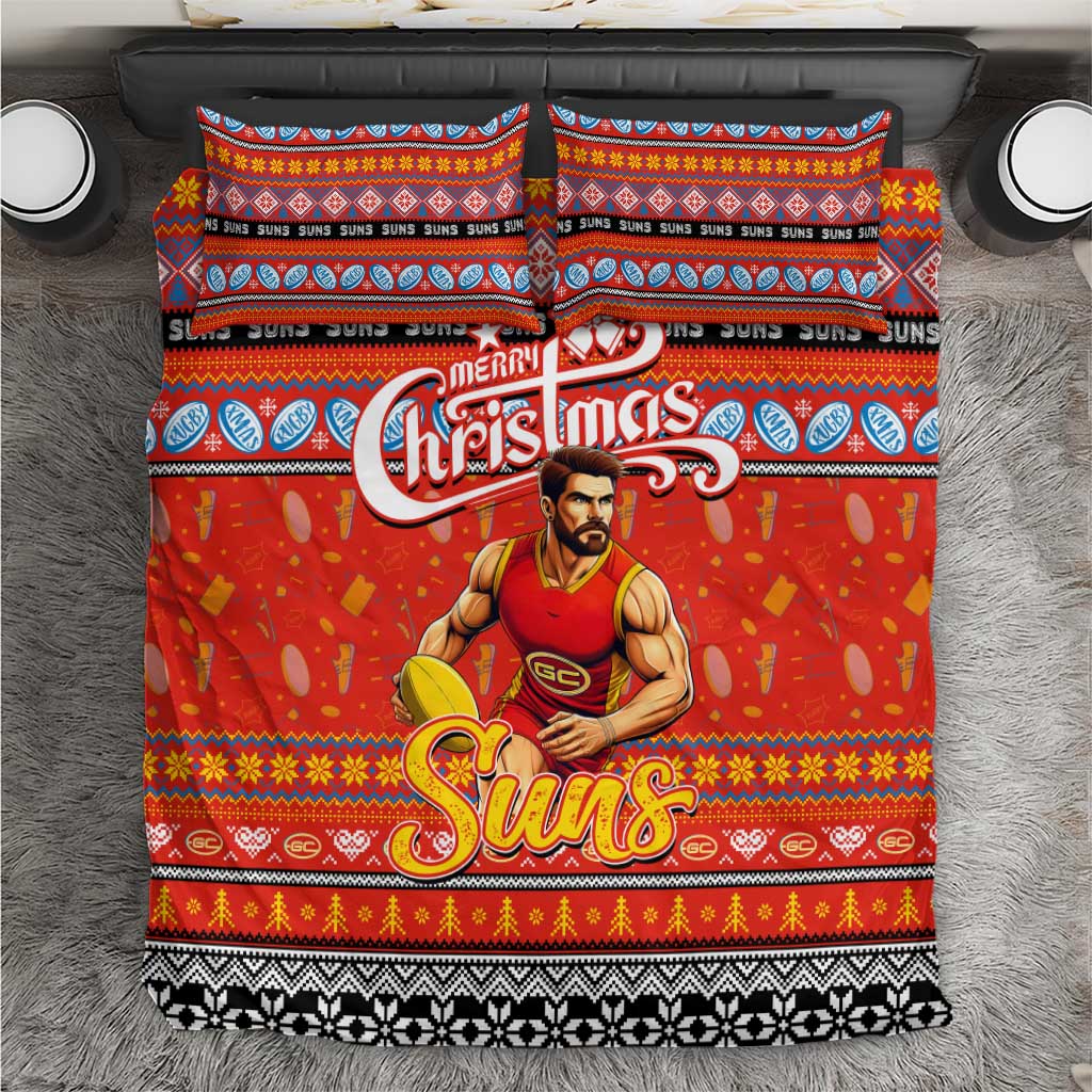 Suns Football Xmas Bedding Set Australia AFL Mascot - Vibe Hoodie Shop