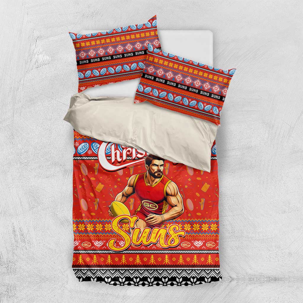Suns Football Xmas Bedding Set Australia AFL Mascot - Vibe Hoodie Shop