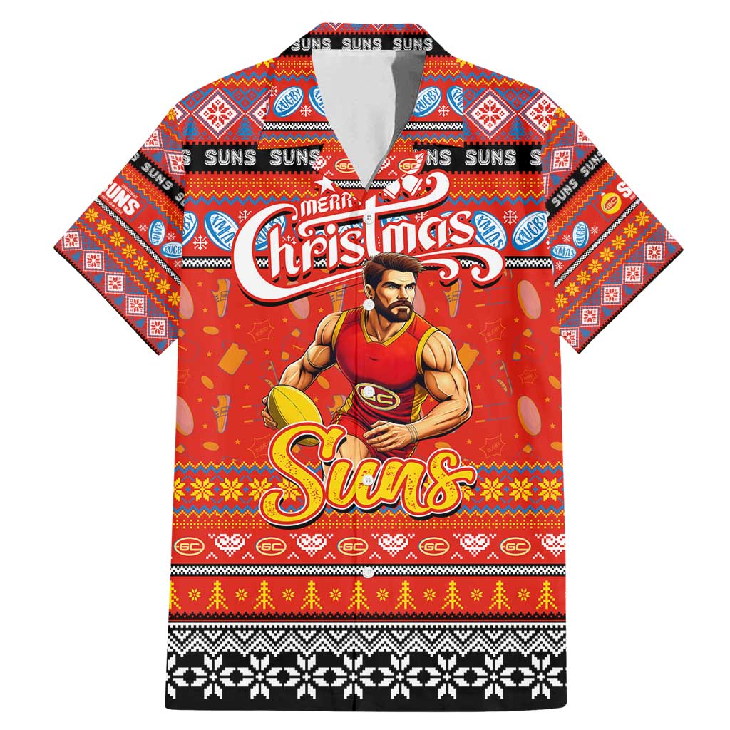 Personalized Suns Rugby Xmas Family Matching Mermaid Dress and Hawaiian Shirt Australia AFL Mascot