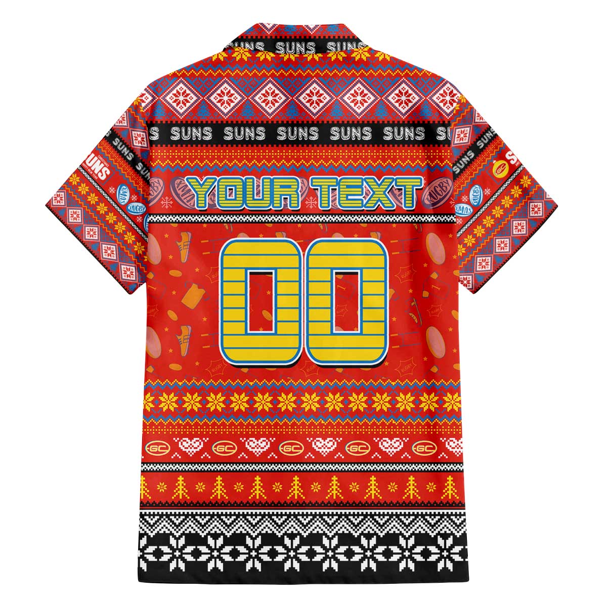 Personalized Suns Rugby Xmas Family Matching Off The Shoulder Long Sleeve Dress and Hawaiian Shirt Australia AFL Mascot