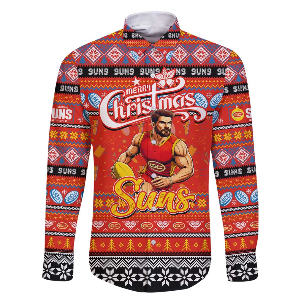 Personalized Suns Rugby Xmas Family Matching Puletasi and Hawaiian Shirt Australia AFL Mascot