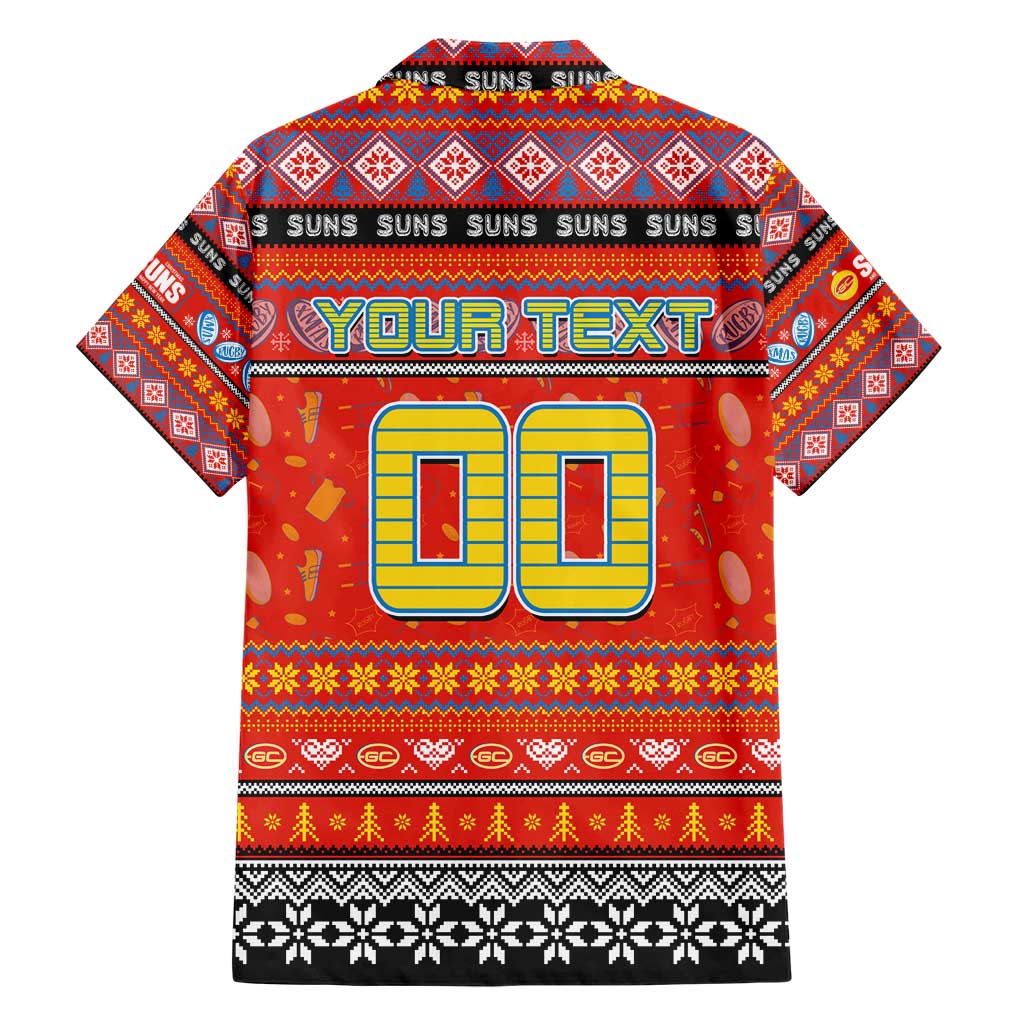 Personalized Suns Rugby Xmas Family Matching Short Sleeve Bodycon Dress and Hawaiian Shirt Australia AFL Mascot