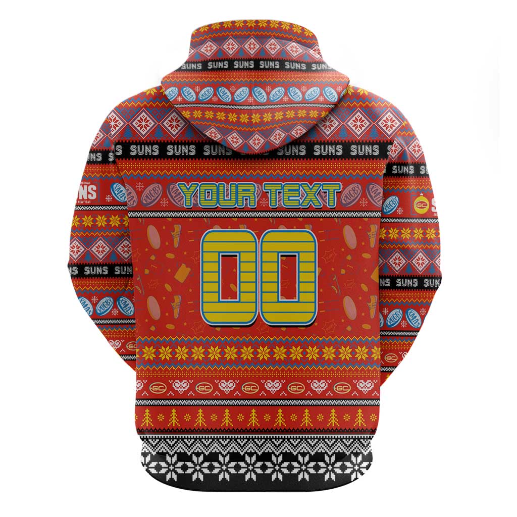 Personalized Suns Football Xmas Hoodie Australia AFL Mascot - Vibe Hoodie Shop