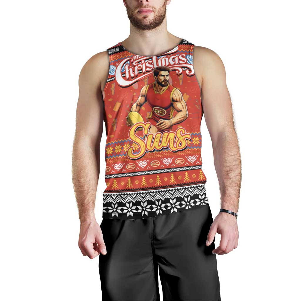 Personalized Suns Football Xmas Men Tank Top Australia AFL Mascot - Vibe Hoodie Shop