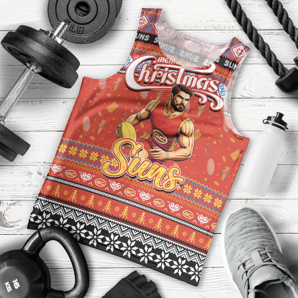 Personalized Suns Football Xmas Men Tank Top Australia AFL Mascot - Vibe Hoodie Shop