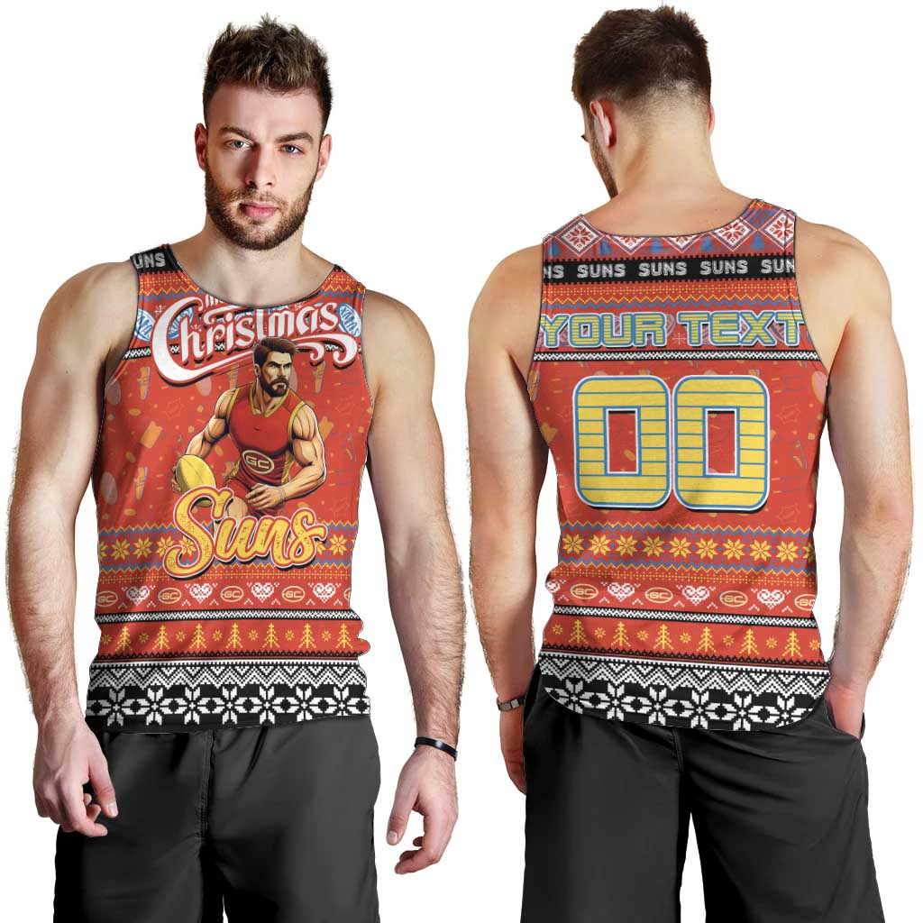 Personalized Suns Football Xmas Men Tank Top Australia AFL Mascot - Vibe Hoodie Shop