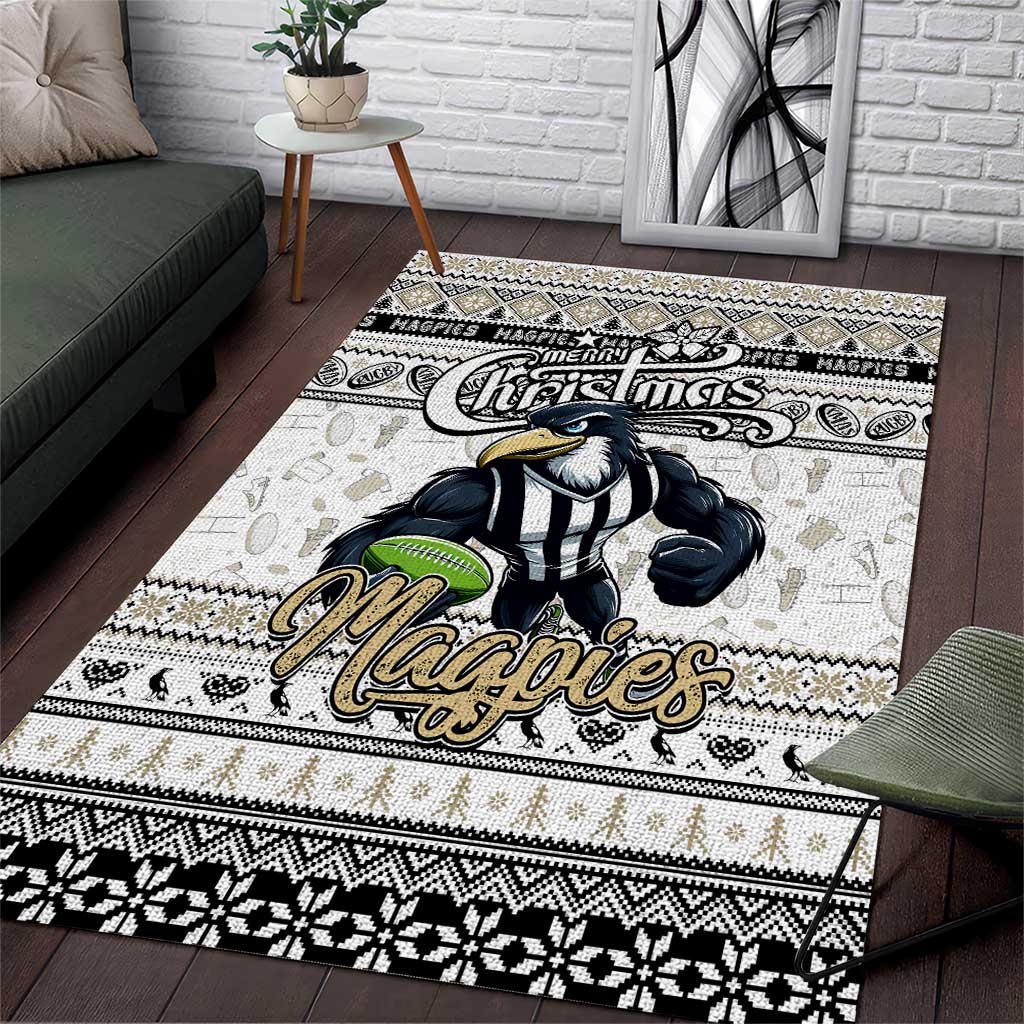 Magpies Football Xmas Area Rug Australia AFL Mascot - Vibe Hoodie Shop