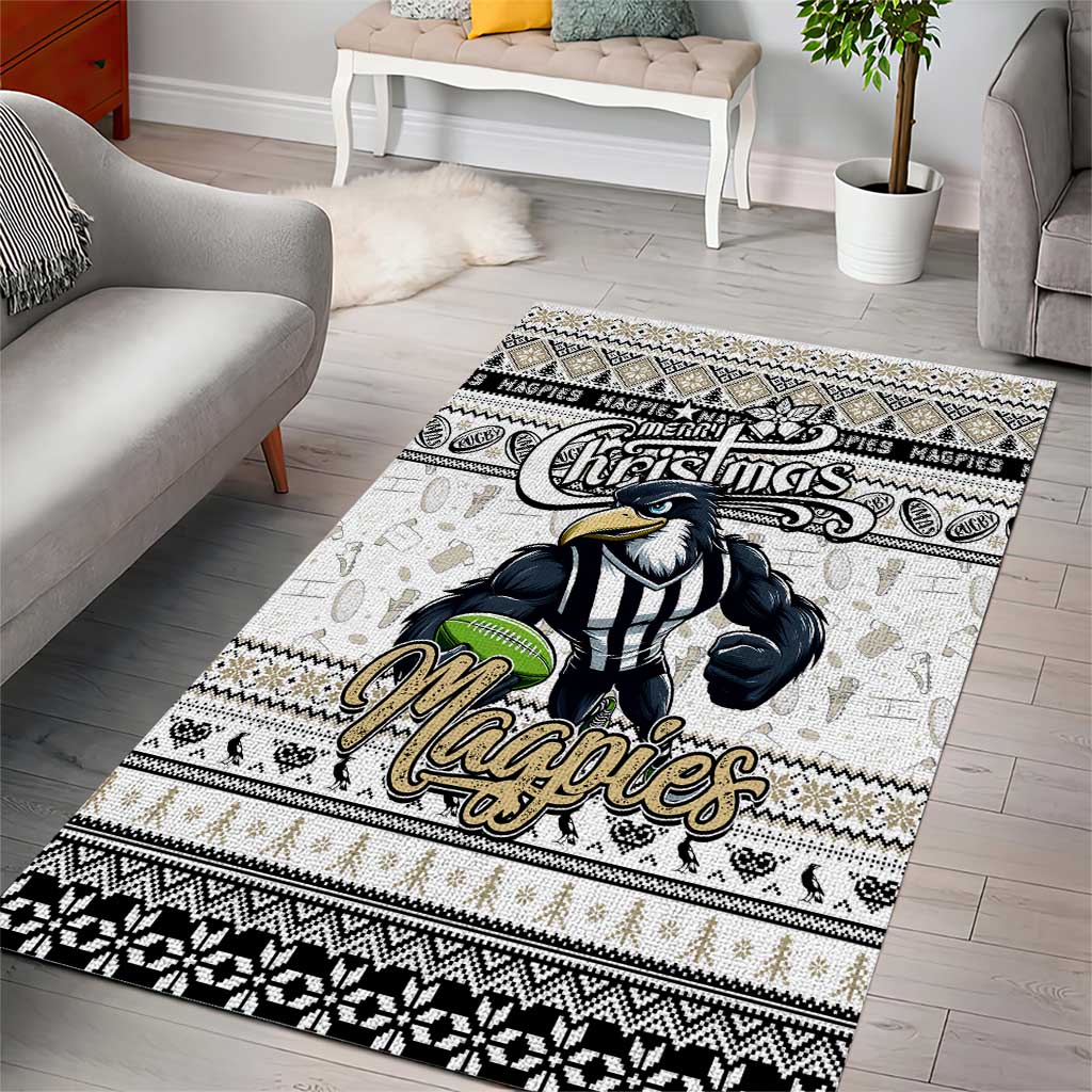 Magpies Football Xmas Area Rug Australia AFL Mascot - Vibe Hoodie Shop