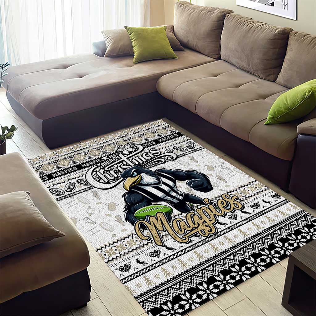 Magpies Football Xmas Area Rug Australia AFL Mascot - Vibe Hoodie Shop