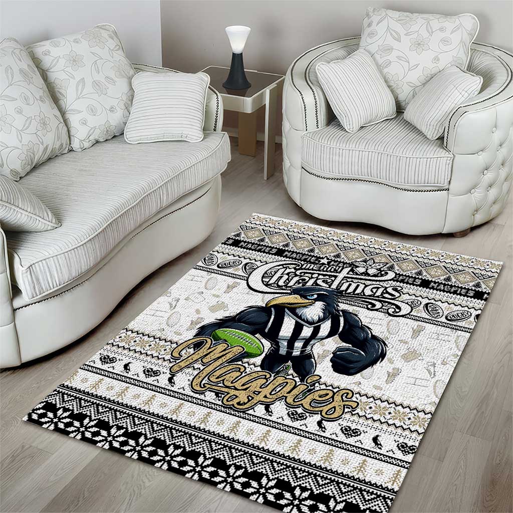 Magpies Football Xmas Area Rug Australia AFL Mascot - Vibe Hoodie Shop