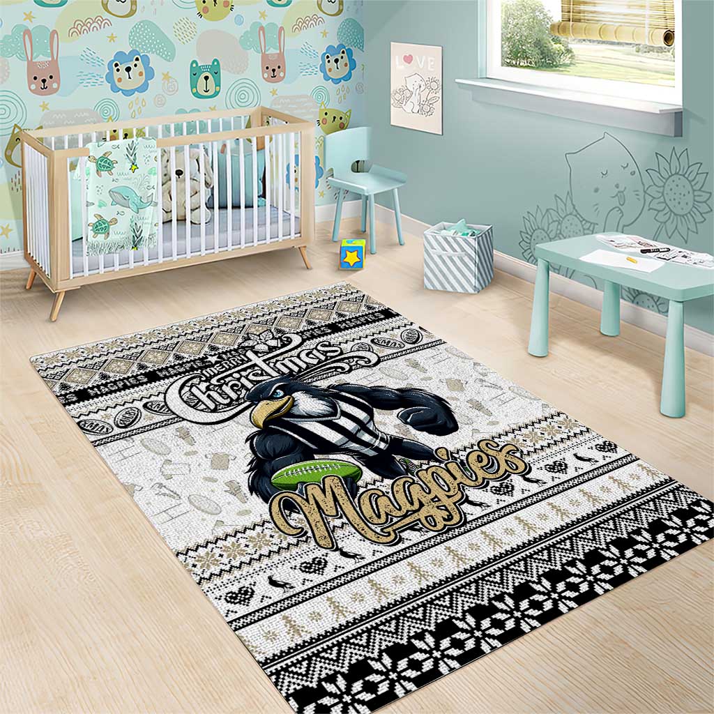 Magpies Football Xmas Area Rug Australia AFL Mascot - Vibe Hoodie Shop