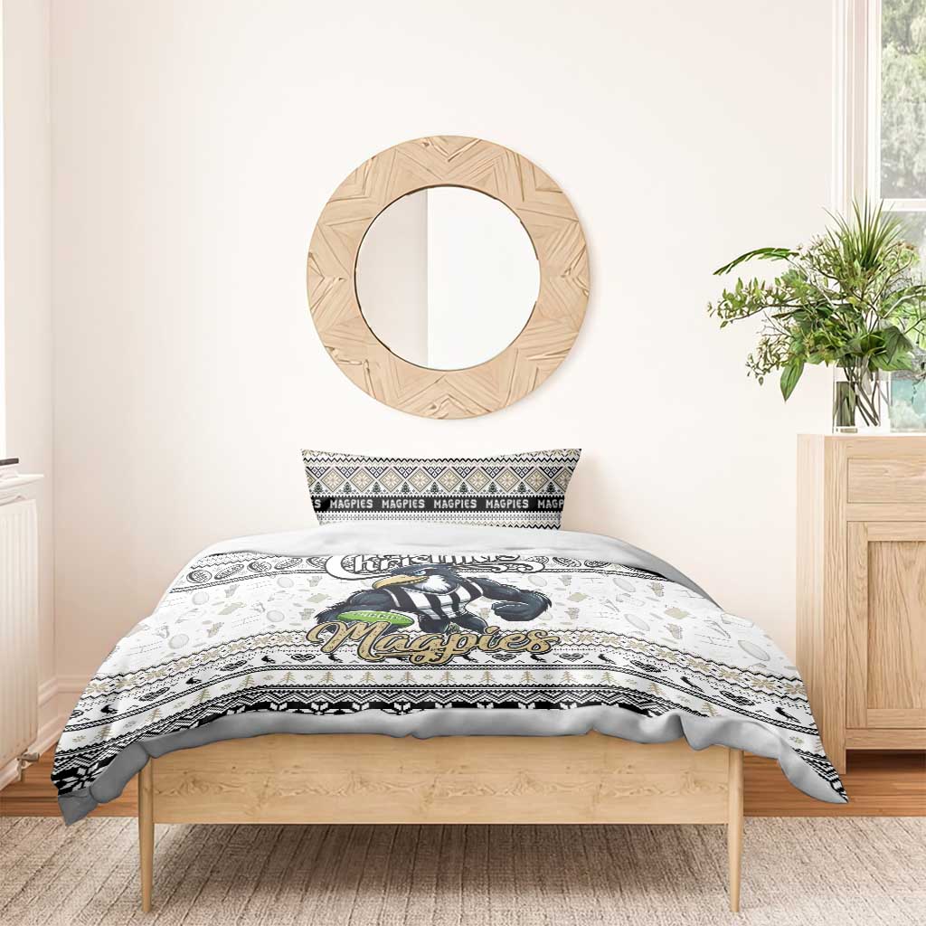 Magpies Football Xmas Bedding Set Australia AFL Mascot - Vibe Hoodie Shop
