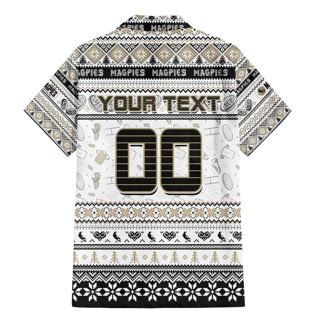 Personalized Magpies Rugby Xmas Family Matching Mermaid Dress and Hawaiian Shirt Australia AFL Mascot